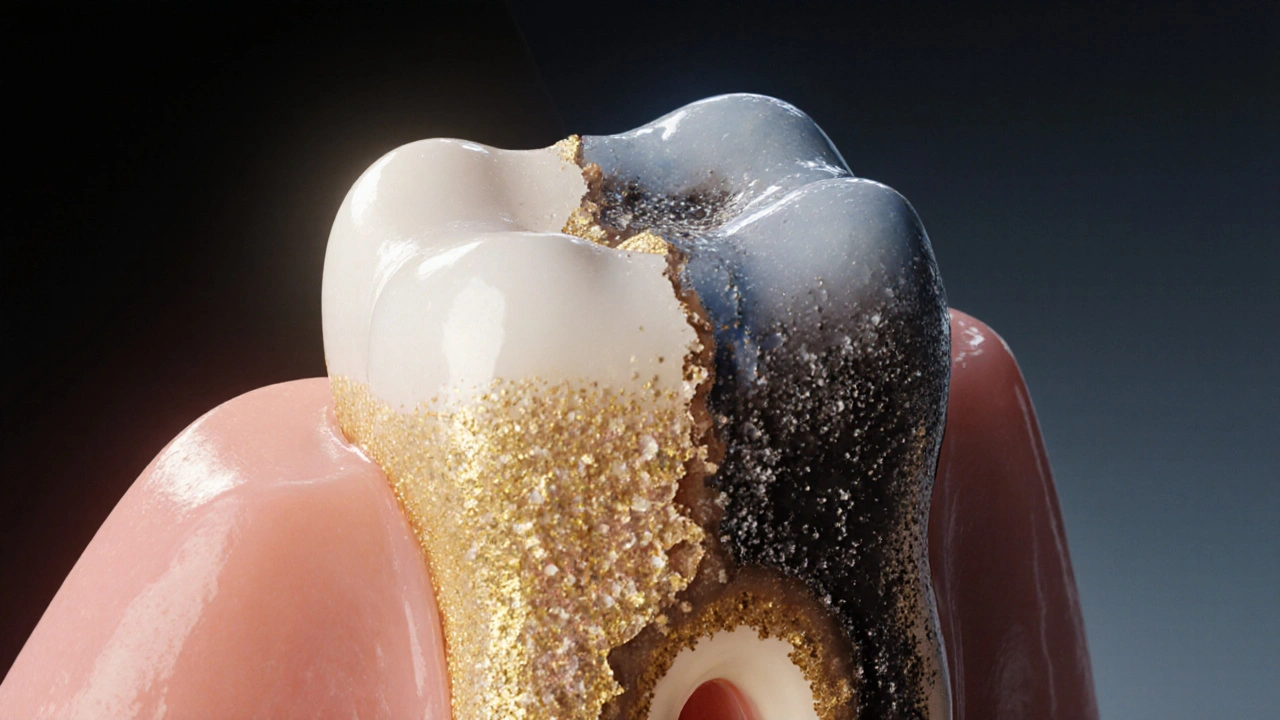 Kontrast mezi obnovou a rozkladem zubní skloviny