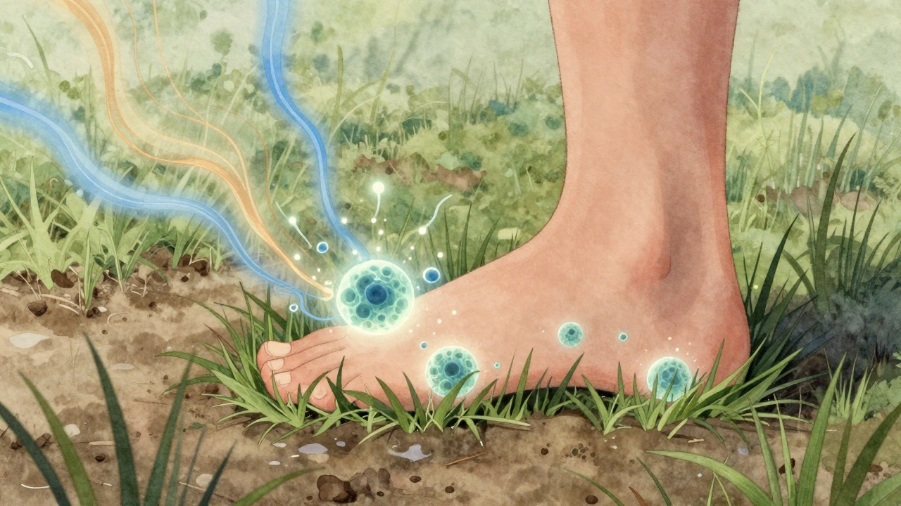 Mikroskopické křemíkové struktury v trávě vydávají zvukové vlny při tření.