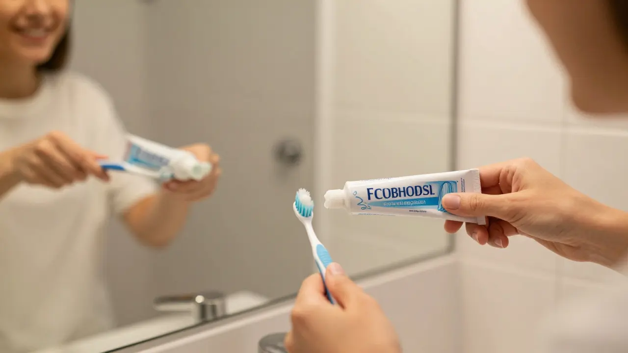 Použití fluoridové pasty a speciálního kartáčku