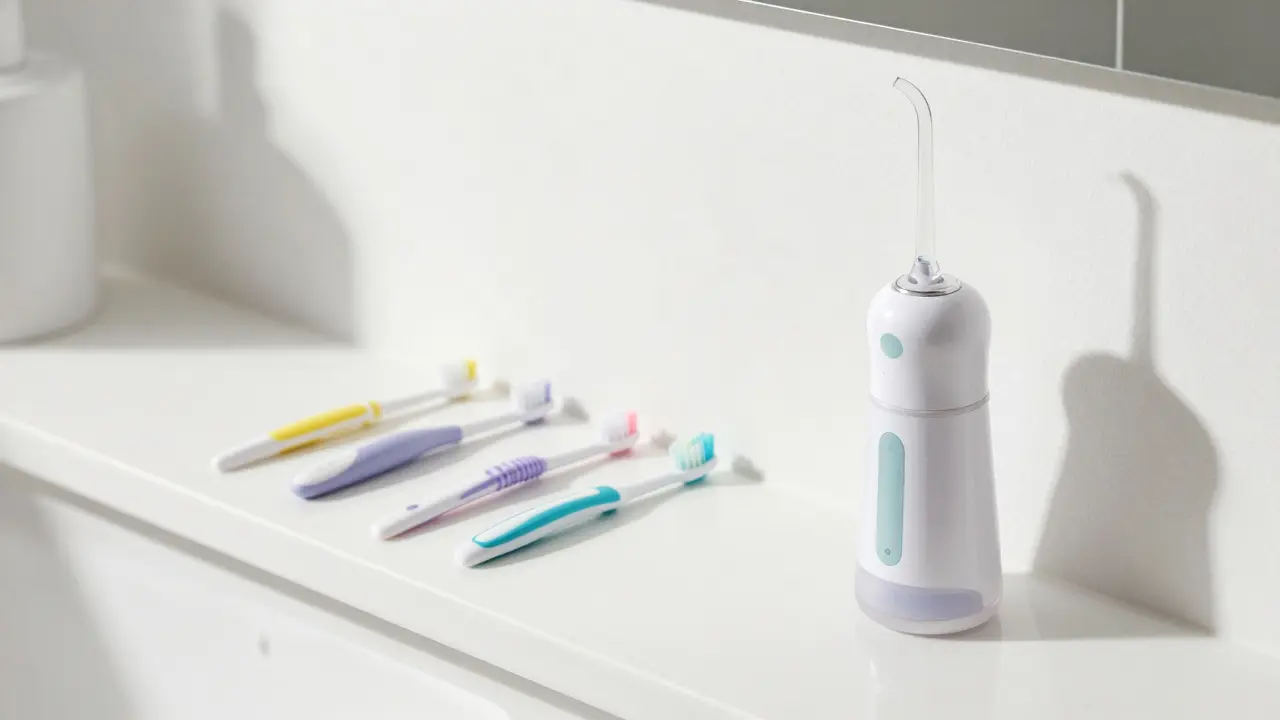 Nástroje na čištění zubů včetně interdentálních štětčků.