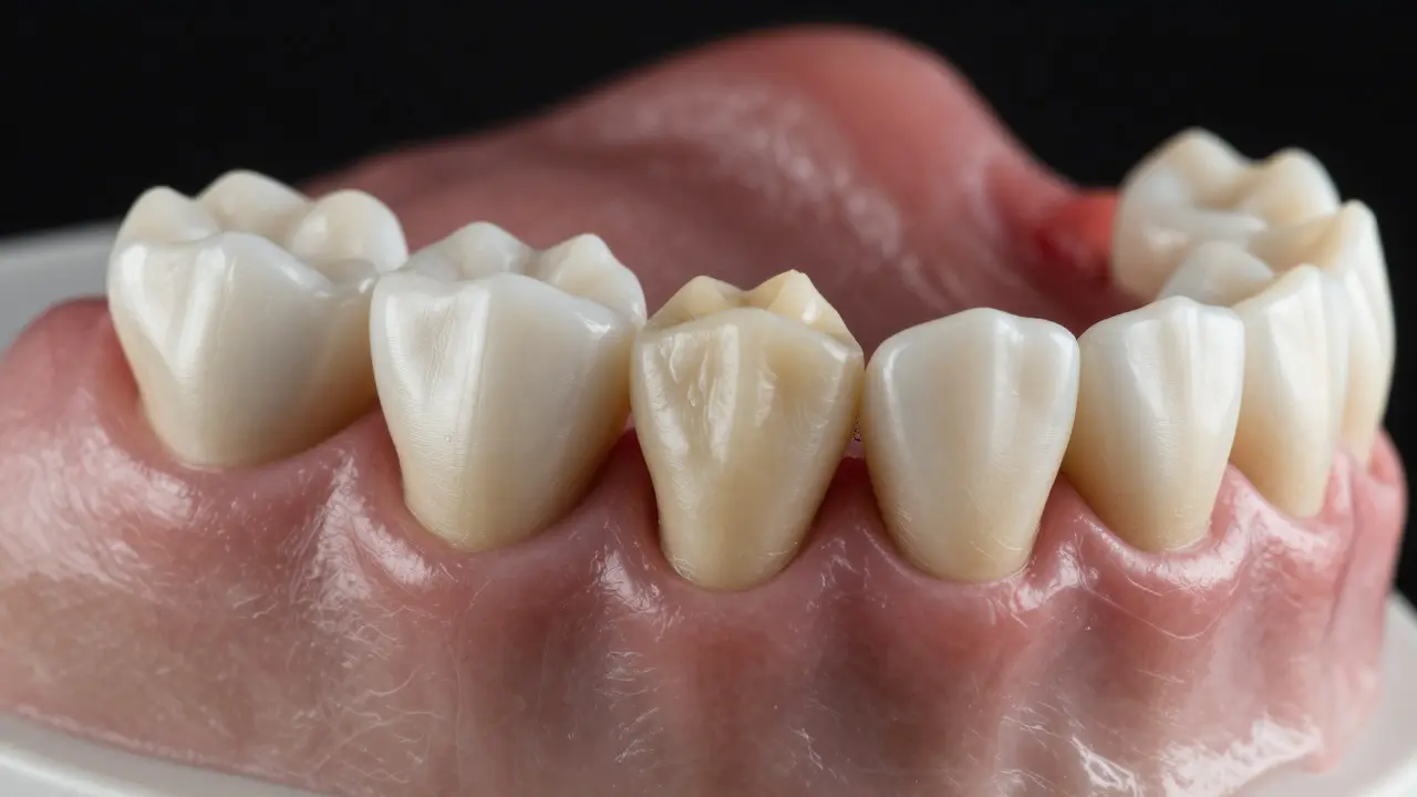 Anatomický model ukazuje impaktovaný zub moudrosti